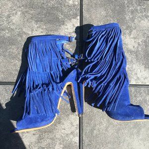 Cobalt Blue Suede Heels